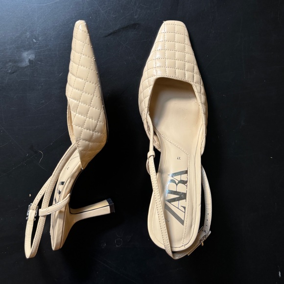 Zara Quilted Slingback Kitten Heel - Picture 6 of 7